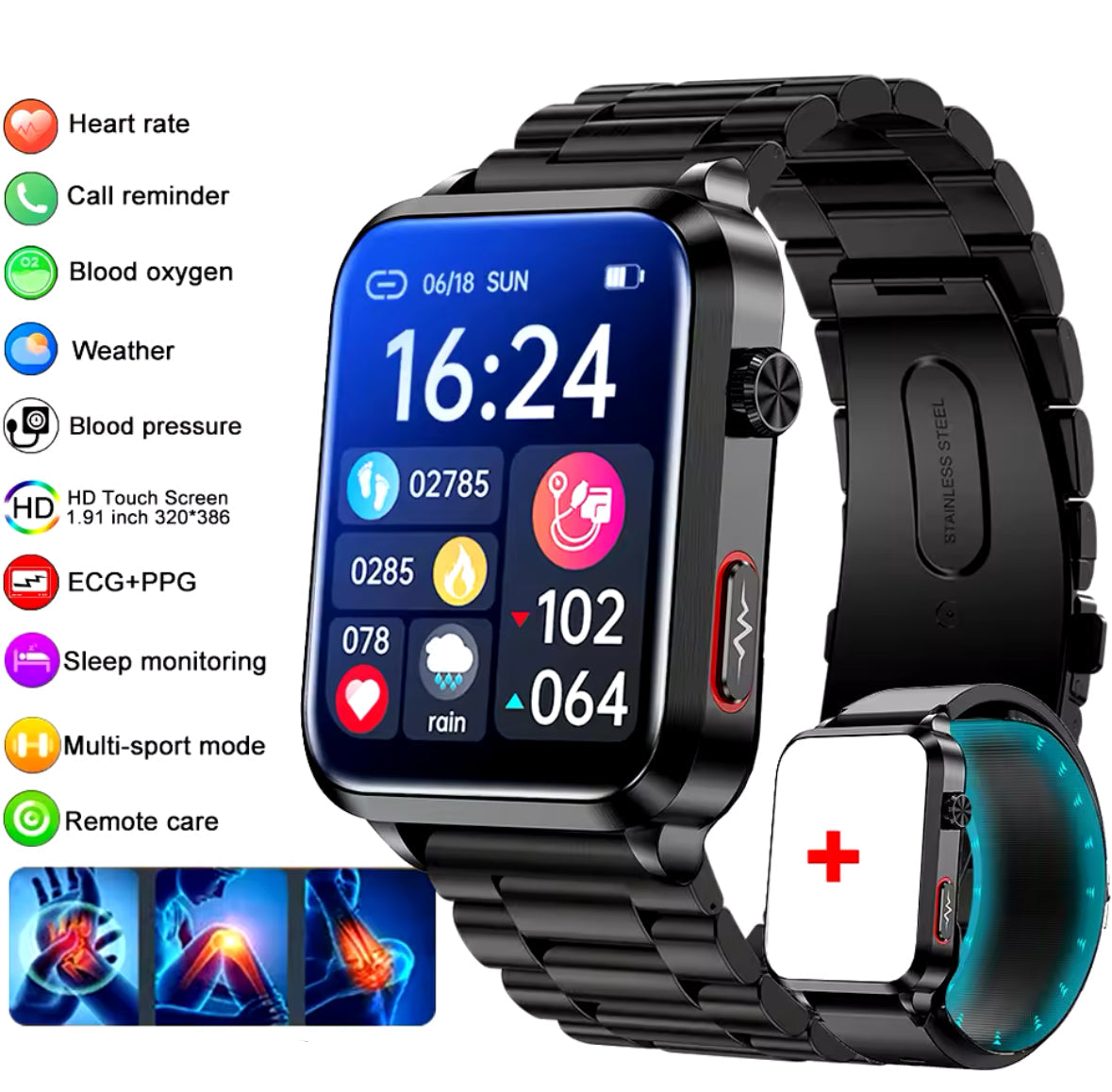 Multi Smart Watch mit Blutduckmessung