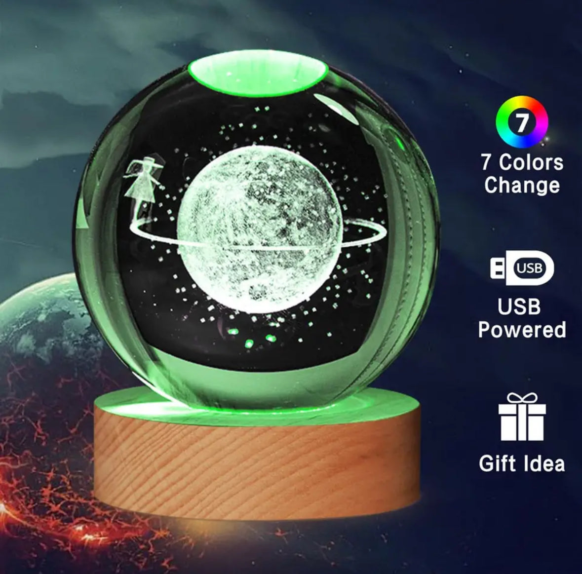 3D LED Kristall Kugel