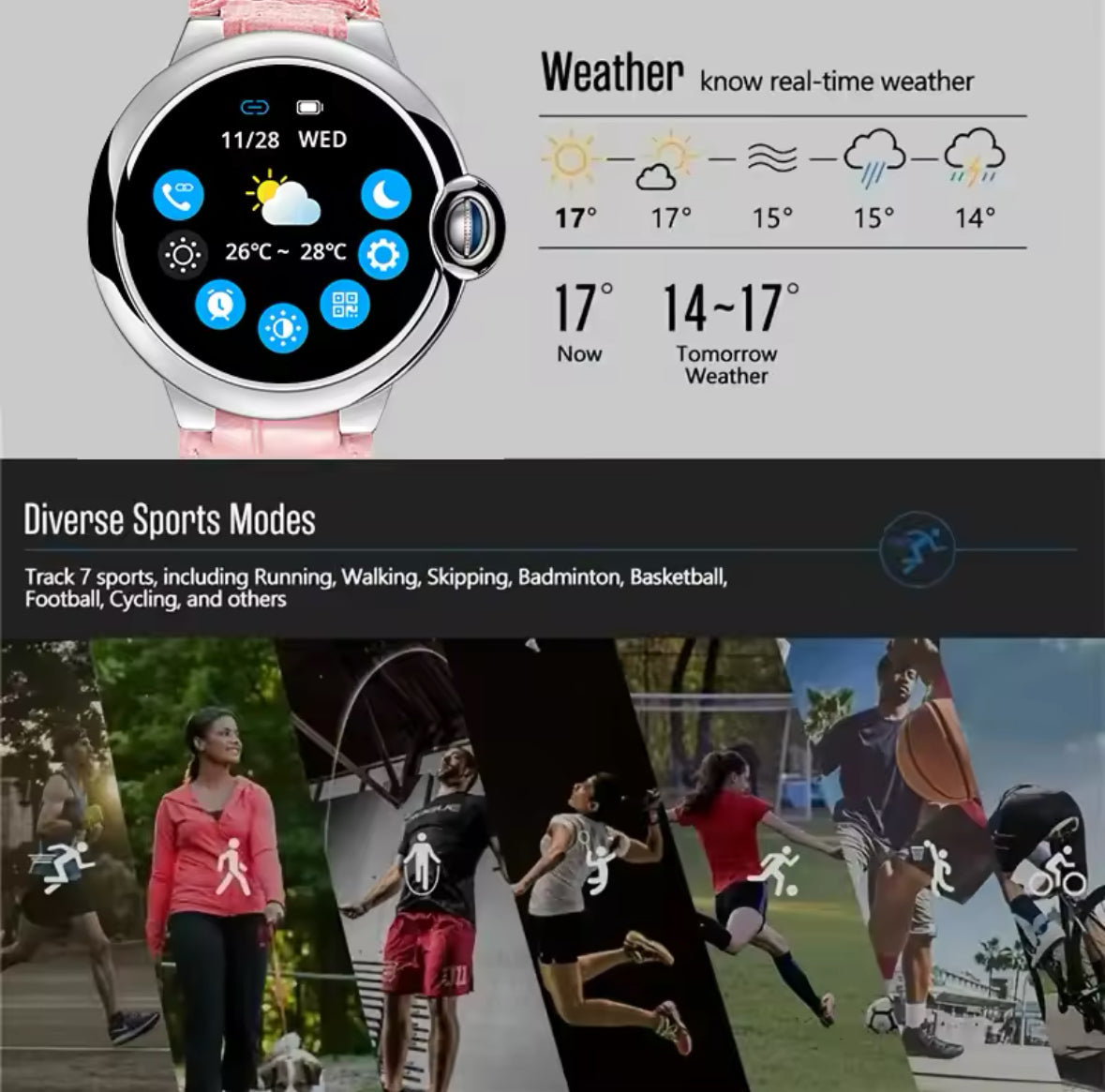 Elegante Multifunktions Smart Watch