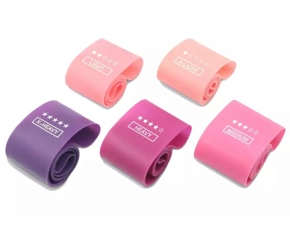 Fitnessbänder in verschiedenen Stärken