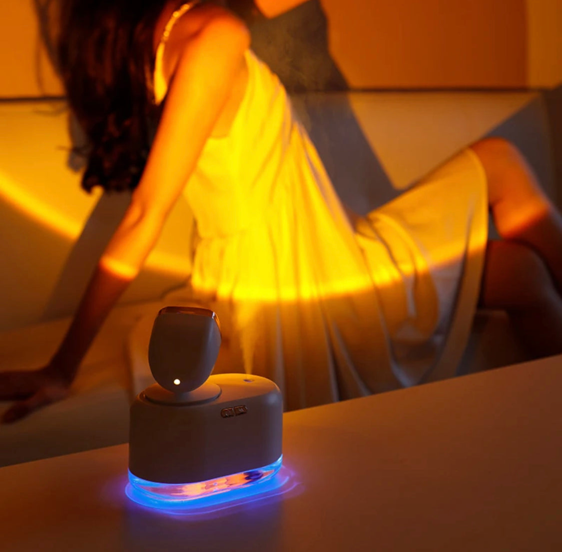 Magischer Sonnenuntergangs Luftbefeuchter