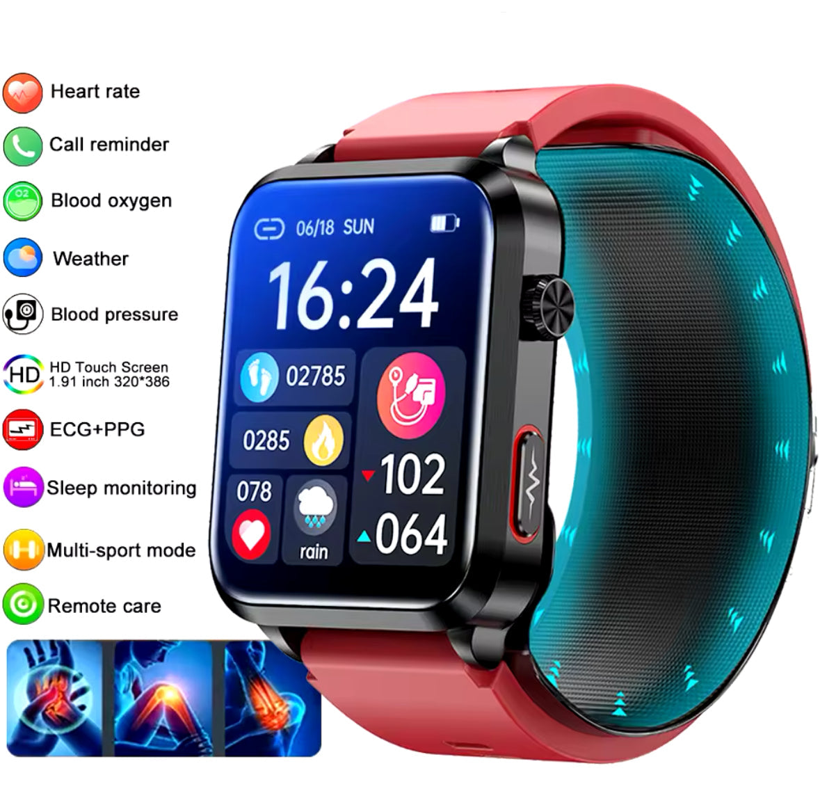 Multi Smart Watch mit Blutduckmessung